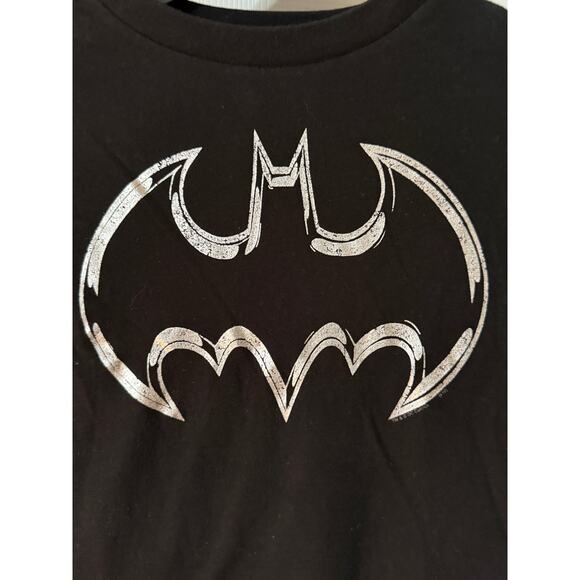 Old Navy Black Boys Size Small with Silver Batman Logo Long Sleeve Shirt - Picture 2 of 5